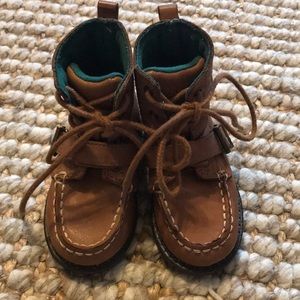 PRE-OWNED POLO BROWN LEATHER BOOTS